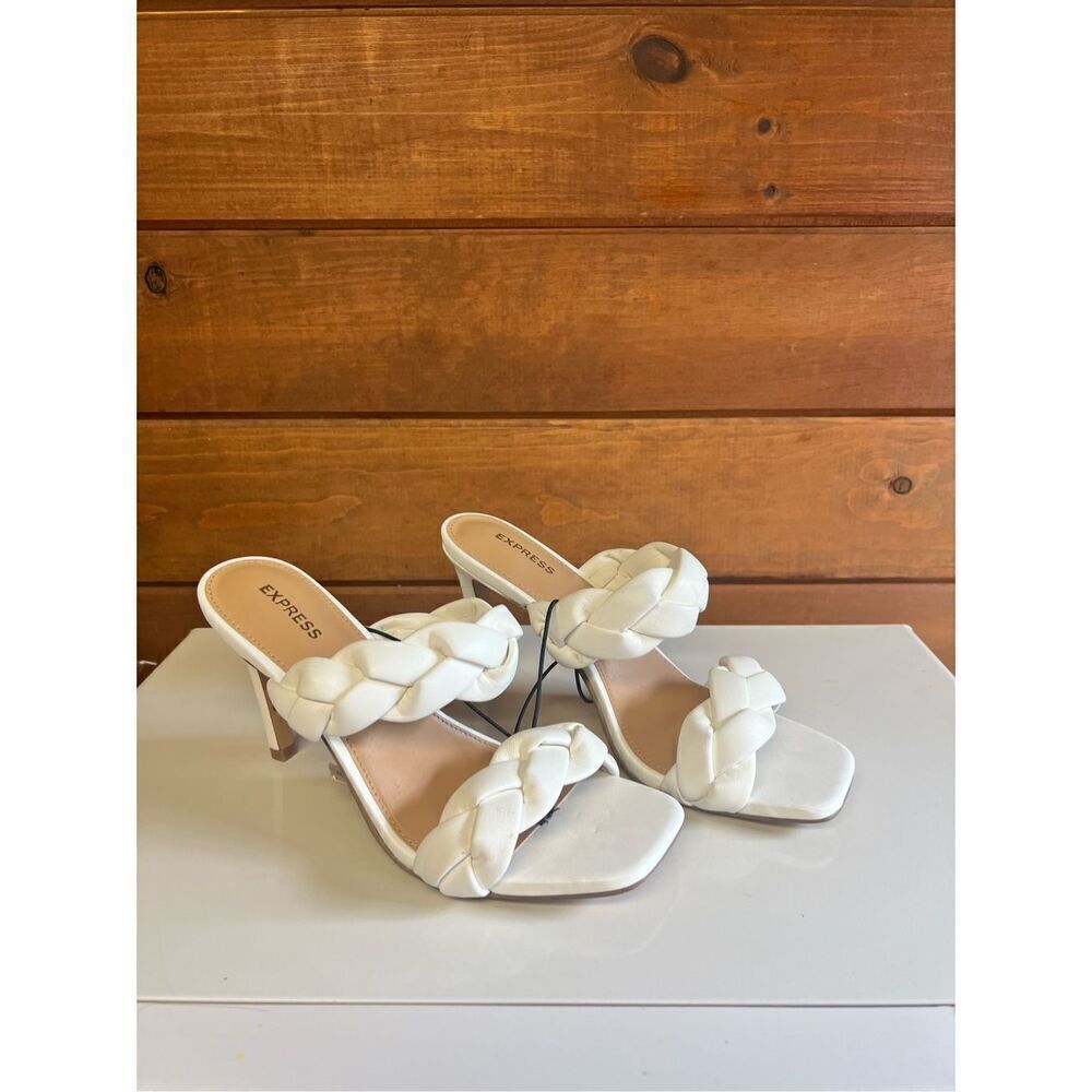 Express White Braided Sandals